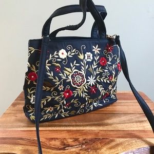Frankie & Johnnie Raw Silk Embroidered Evening Bag